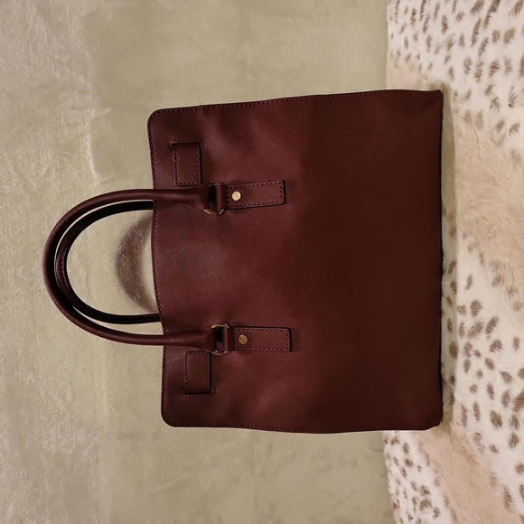 Michael Kors Large Hamilton Tote Maroon W/ Goldtone Hardware Large - BOGO HALF - Picture 3 of 12